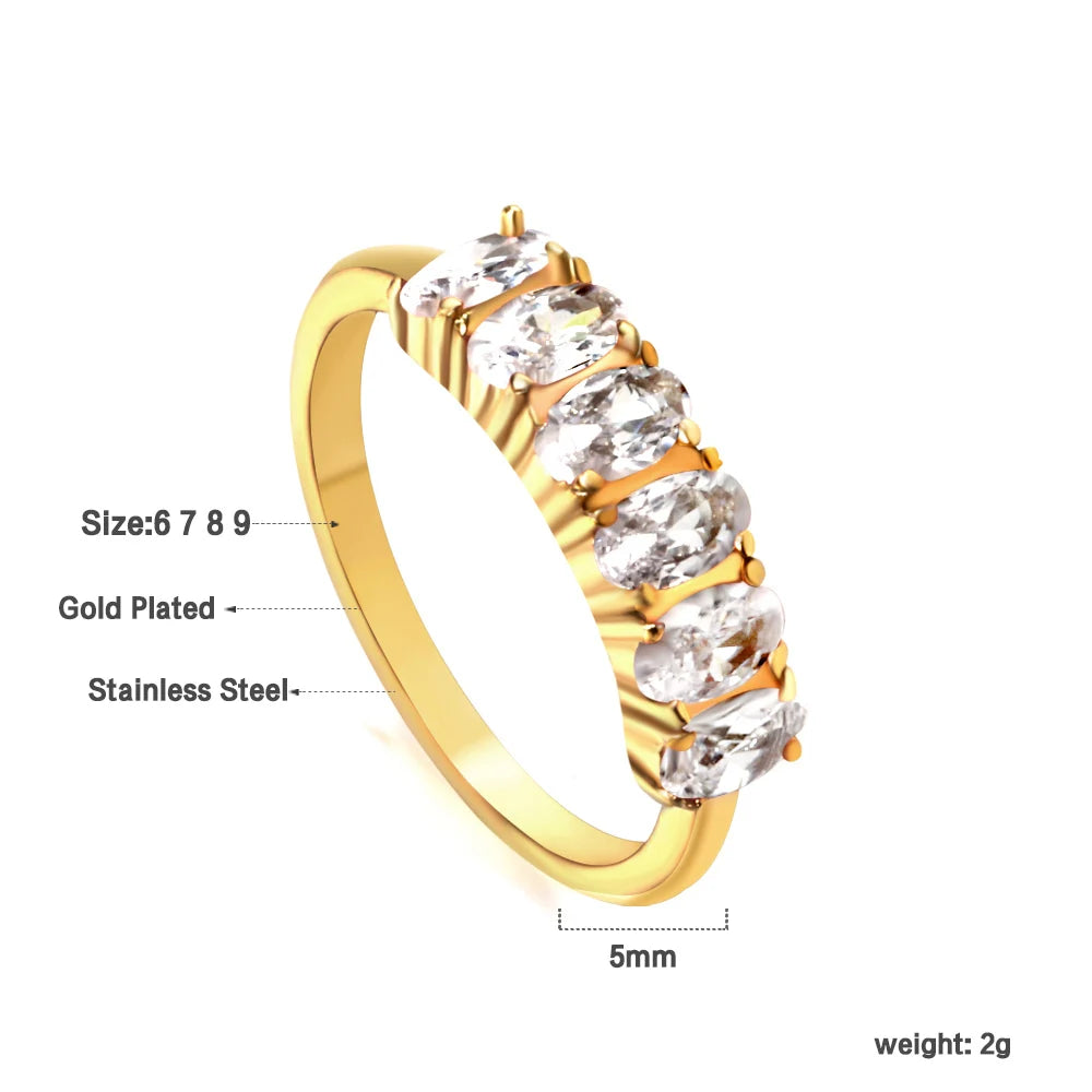 Anel de noivado e casamento elegante com strass