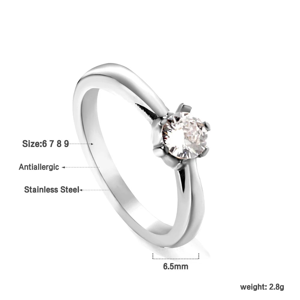 Anel de noivado e casamento elegante com strass