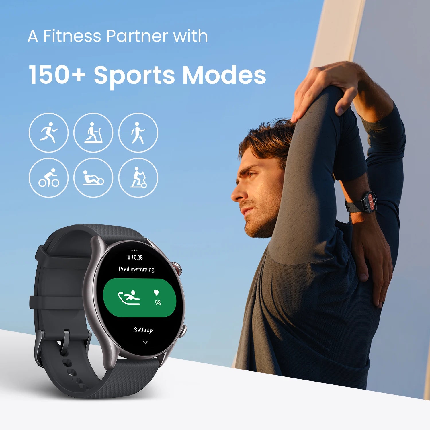 Amazfit GTR 4 NOVA Versão 2024, 46 mm, Smartwatch com Tela AMOLED, Aplicativo Zepp OS, Bateria com duração de 12 dias, Relógio GPS para Android e iOS