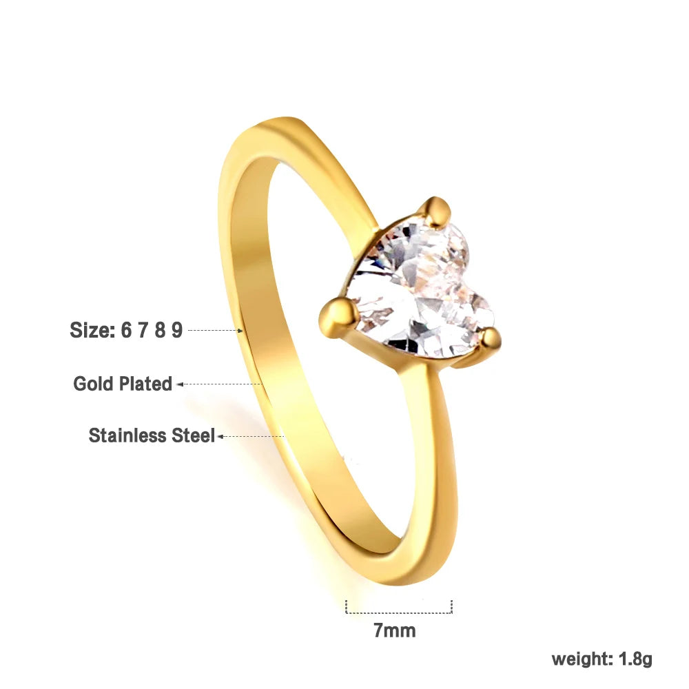 Anel de noivado e casamento elegante com strass