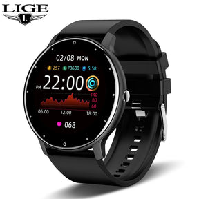 LIGE Smart Watch Women Men Full Touch Screen Bluetooth 5.2 Call Waterproof Watches Sports Fitness Tracker Factory IP67 ZL02 New