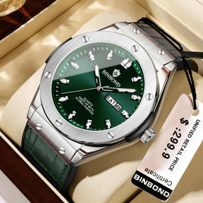 Man New Casual Business Leather Clock Men Luxury Watch Automatic Watches Mens Top Fashion Quartz Wristwatches Relojes De Hombre