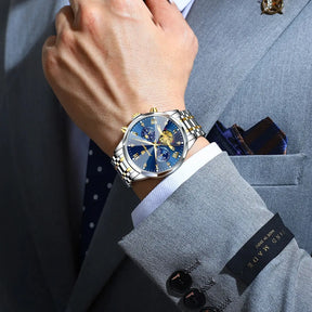 Relógio masculino de luxo POEDAGAR,  quartzo.