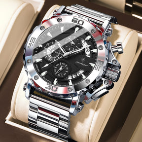 Relógio de luxo POEDAGAR para homens, calendário, luminoso, à prova d'água, relógios de quartzo masculinos