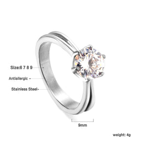 Anel de noivado e casamento elegante com strass