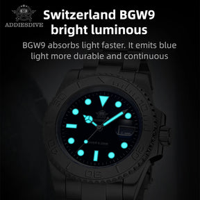 ADDIESDIVE Luxurious Men's Analog Quartz Watch BGW9 Luminous 20 Bar Waterproof Men's Diving Stainless Steel Men Watches H3