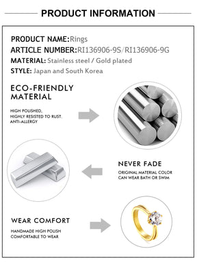 Anel de noivado e casamento elegante com strass